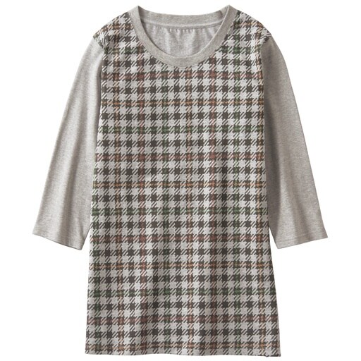 30%OFF【レディース】 プリントロングTシャツ(7分袖)(綿100%) - セシール