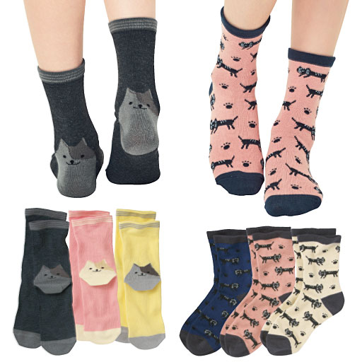 【レディース】 にゃんこソックス・3足組(CAT HOME)