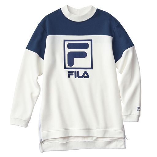 【ティーンズ】 裏起毛ハイネックビッグプルオーバー(FILA) - セシール