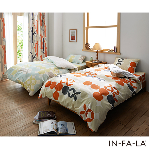 IN-FA-LA®北欧デザイン 掛け・ボックスシーツ・枕カバーセット(ベッドタイプ) CIRCLE - セシール