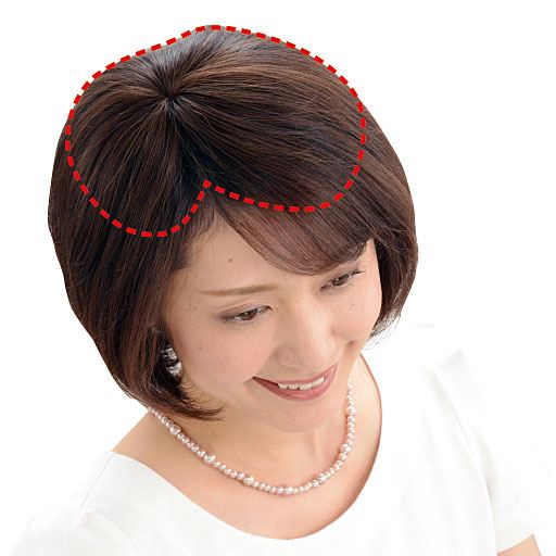 総手植え人毛100% ミニつむじヘアピース