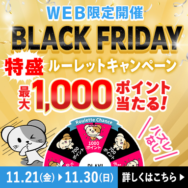 ブラックフライデー特盛ルーレットキャンペーン