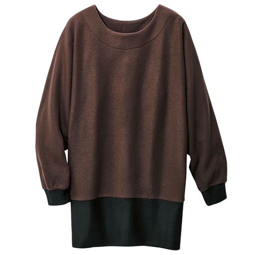 フエルト調起毛バイカラーチュニック セシール Cecile