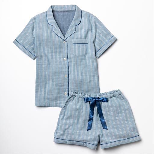 ネット限定 ダブルガーゼのさらっとした素肌に優しい涼しい シャツパジャマ セシール Cecile