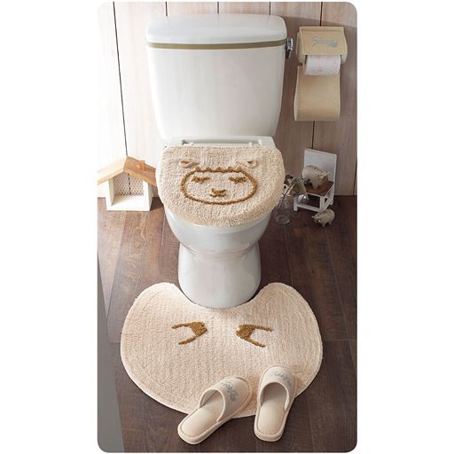 トイレフタカバー マット セット 羊 セシール Cecile