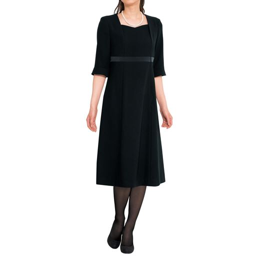 ぽっちゃりさんサイズ ブラックフォーマルアンサンブル 選べる2レングス セシール Cecile