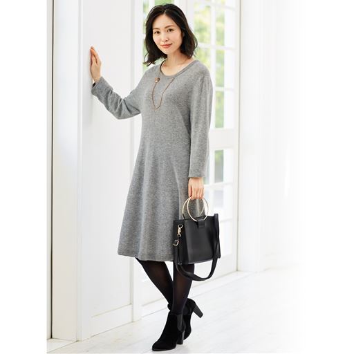 アンゴラ混のホールガーメントワンピース セシール Cecile