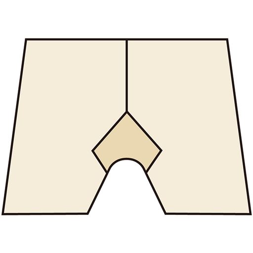 体にフィットし、足さばきしやすいひしマチ付き<br>S・M・L・LLサイズ、ひしマチ付き