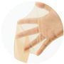 (1)まるで素足のような自然な質感(2)肌にまとわりつきにくくさらりとしたはき心地