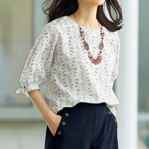 袖リボンブラウス セシール Cecile