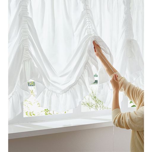 出窓用バルーンカーテン Uvカット セシール Cecile