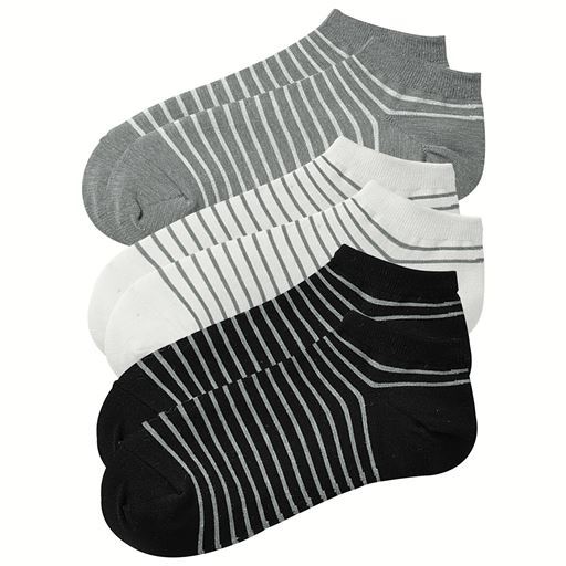 スニーカー丈ソックス・色違い3足組/ムレにくくサラッと気持ちいい(抗菌防臭)(スマートドライ®)