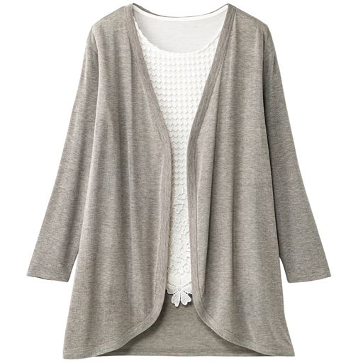 2点セット トッパーカーデ レース使いインナー Uvケア カーディガンのみ セシール Cecile
