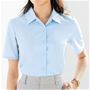 【働く女性を応援!!】セシールの大定番、超ロングセラーの形態安定シャツ。清涼感たっぷりの半袖ハマカラー。<br>ソフトブルー