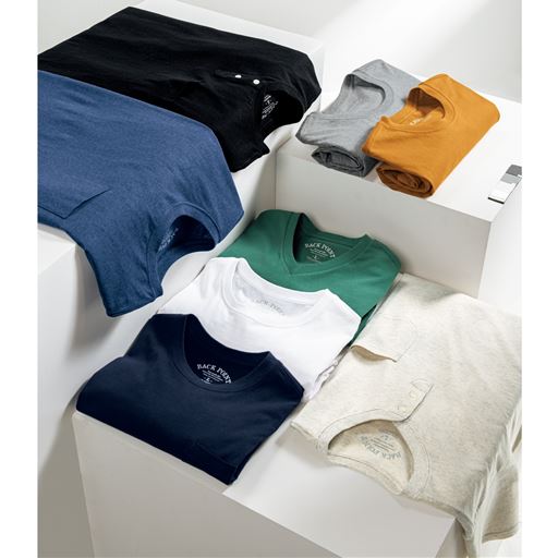 ＊クルーネックは同シリーズのJK-589(半袖)、JK-591(7分袖)、JK-590(長袖)、ヘンリーネックは同シリーズのJK-617です