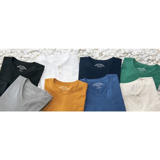 ＊クルーネックは同シリーズのJK-589(半袖)、JK-591(7分袖)、JK-590(長袖)、Vネックは同シリーズのJK-592です