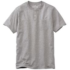 【男女兼用】綿100%ヘンリーネックTシャツ(半袖)