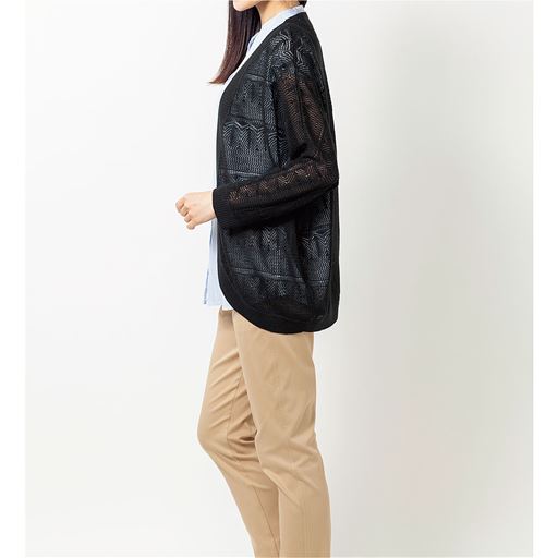 透かし編みニットカーディガン セシール Cecile