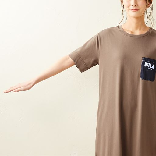 ぽっちゃりさんサイズ Tワンピース Fila セシール Cecile ぽっちゃりさんサイズ Tワンピース Fila セシール Cecile
