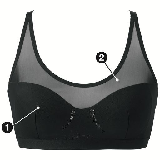 プチバストさんのスポーツブラ ノンワイヤー フルカップ セシール Cecile