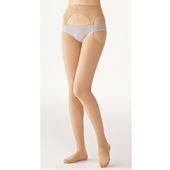 はき口がズレ落ちにくいロングストッキング 同色5足組 ミディアムサポートタイプ 静電気防止加工 セシール Cecile