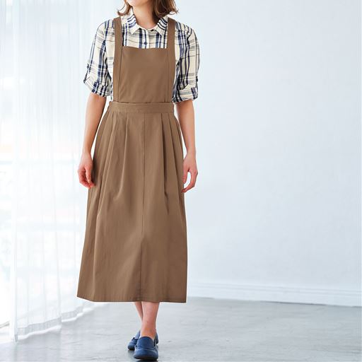 ぽっちゃりさんサイズ チノロングジャンパースカート Uvカット 接触冷感 セシール Cecile ぽっちゃりさんサイズ チノロングジャンパースカート Uvカット 接触冷感 セシール Cecile