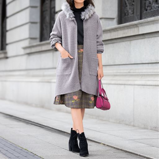 ジップアップニットコート セシール Cecile