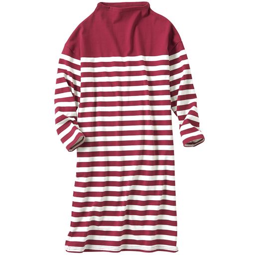 コットン100ボトルネックボーダーワンピース セシール Cecile