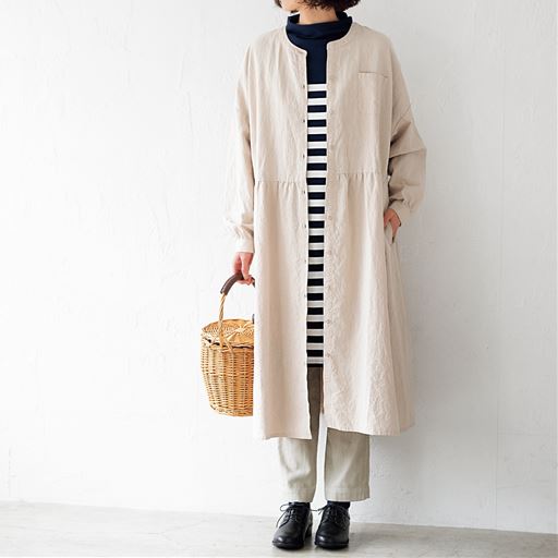 コットン100ボトルネックボーダーワンピース セシール Cecile