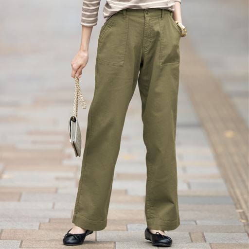 接結ガーゼベイカーパンツ 綿100 洗濯機ok セシール Cecile