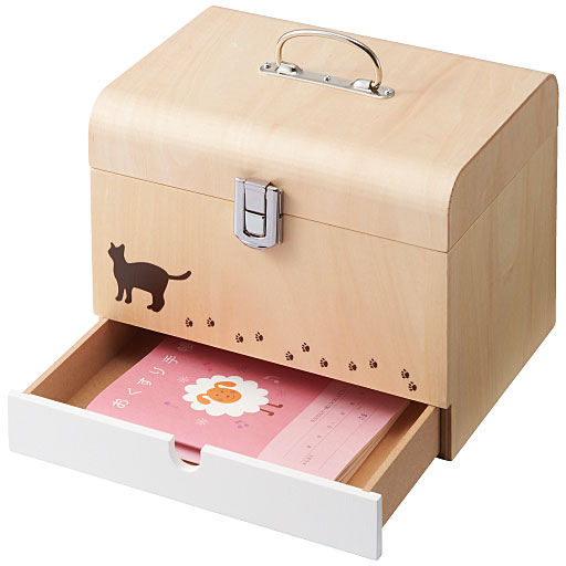 木製くすり箱 猫の足あとシリーズ セシール Cecile 木製くすり箱 猫の足あとシリーズ セシール Cecile