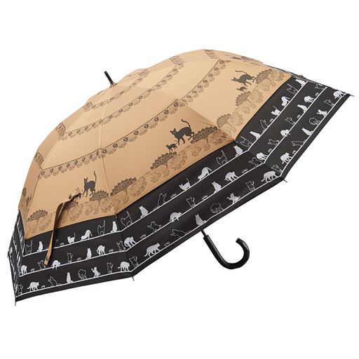 縁が広がるトランスフォーム傘 猫プリント セシール Cecile