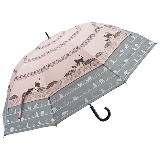 縁が広がるトランスフォーム傘 猫プリント セシール Cecile