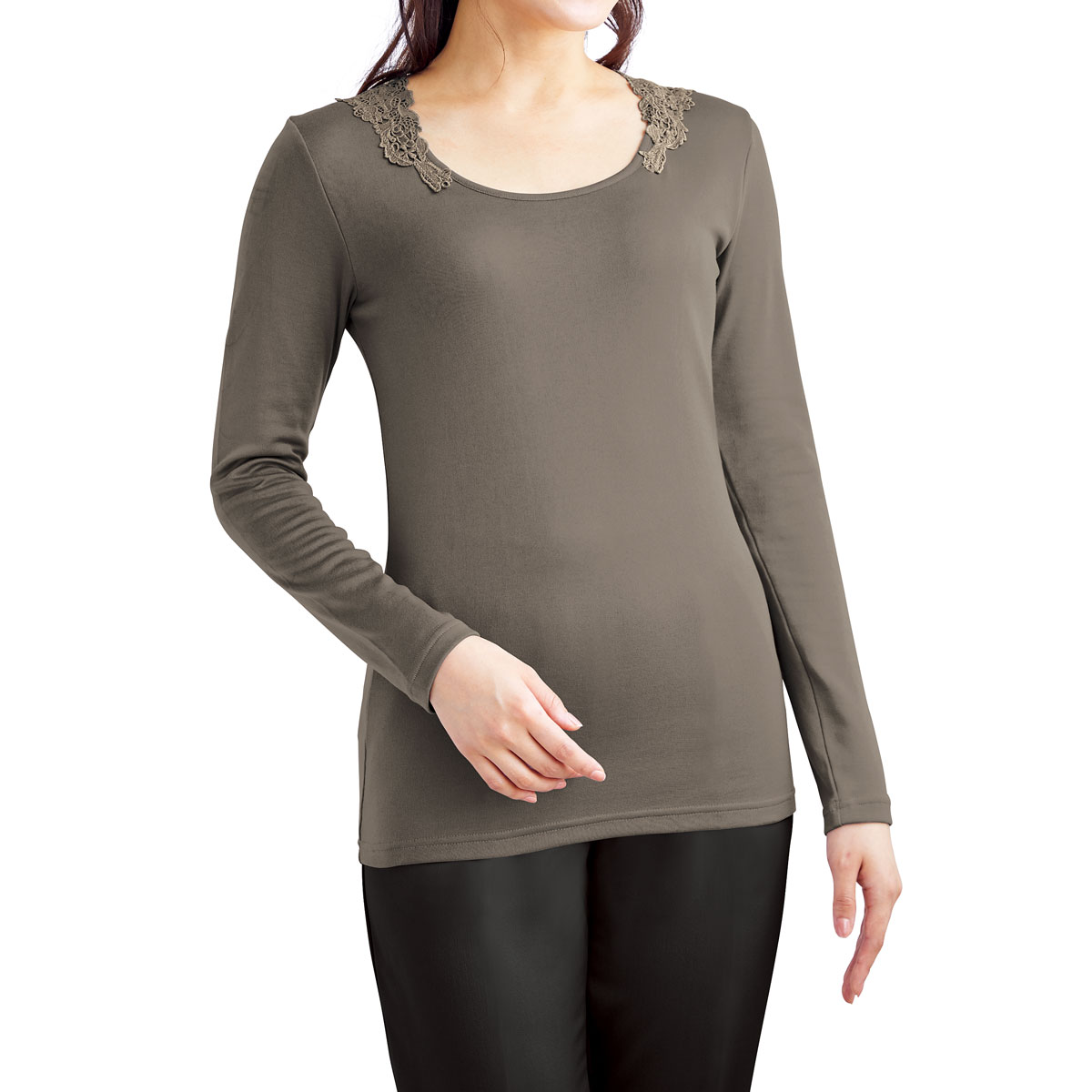 バックレースインナー10分袖 ファッション通販ならセシール Cecile