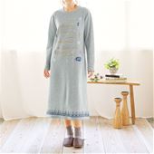 裏起毛のすっぽりボーダーワンピース ルームワンピース セシール Cecile