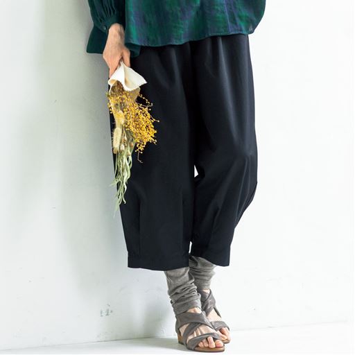 ロングキュロットパンツ 綿100 洗濯機ok セシール Cecile