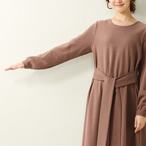 ぽっちゃりさんサイズ ベルトデザインワンピース セシール Cecile