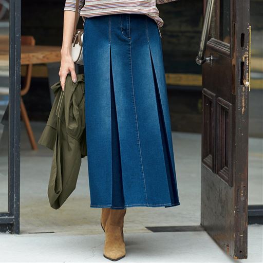 Aラインデニムスカート セシール Cecile