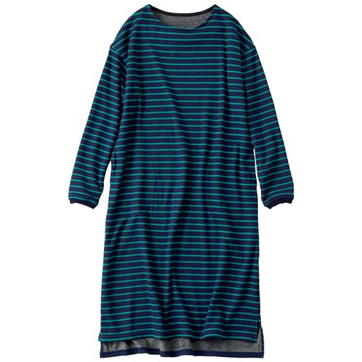 裏起毛のすっぽりボーダーワンピース ルームワンピース セシール Cecile