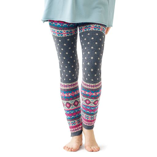 あったかモコモコ腹巻き付き10分丈パンツ はきこみ丈ハイウエスト セシール Cecile