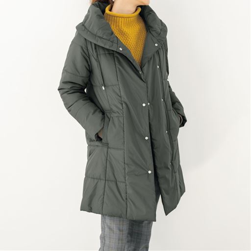 吸湿発熱中わたショールカラーコート 洗濯機ok セシール Cecile