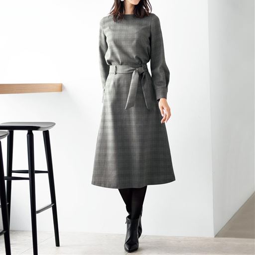 ウールライクaラインスカート 洗濯機ok セシール Cecile