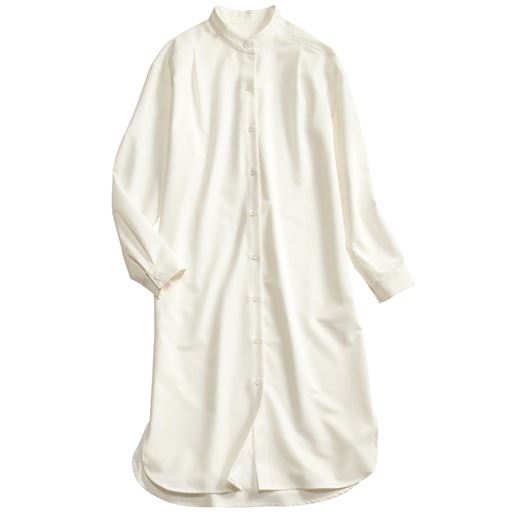 バンドカラーロングシャツ 洗濯機ok セシール Cecile