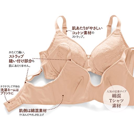 フルカップブラジャー Tシャツみたいなブラ ノンワイヤー セシール Cecile フルカップブラジャー Tシャツみたいなブラ ノンワイヤー セシール Cecile