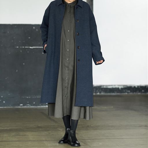 ロングフレアシャツワンピース セシール Cecile