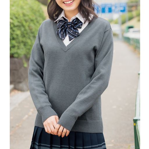 吸汗 速乾加工付き さらっとvネックニットセーター スクール 制服 セシール Cecile 吸汗 速乾加工付き さらっとvネックニットセーター スクール 制服 セシール Cecile