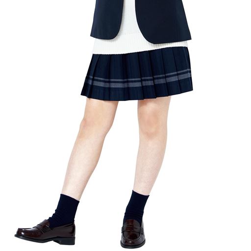日本製ライン入りプリーツスカート 洗濯機ok スクール 制服 セシール Cecile