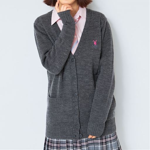 Playboy Bunny 毛混vネックニットカーディガン スクール 制服 セシール Cecile
