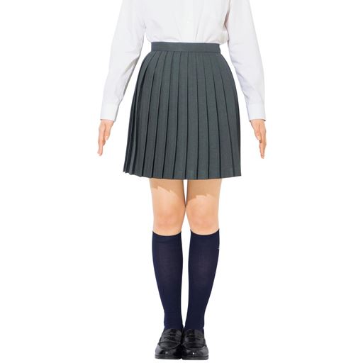 裏地 アジャスター付きプリーツスカート 日本製 チェック柄 防しわ スクール 制服 セシール Cecile