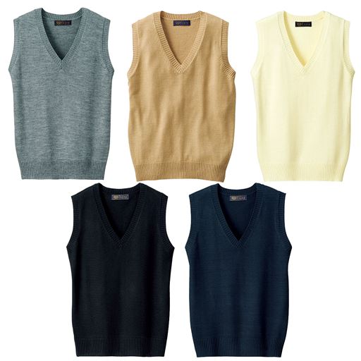 毛玉 静電気 ニオイ防止 Vネックニットベスト スクール 制服 セシール Cecile